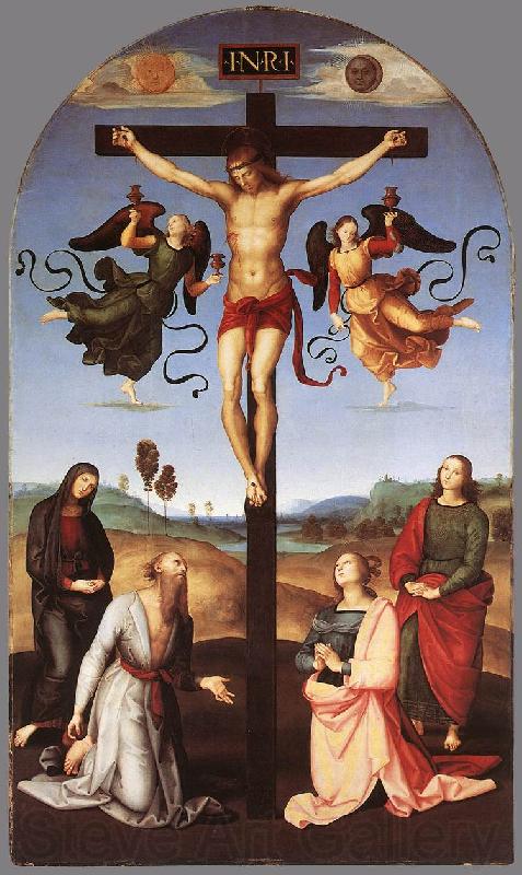 RAFFAELLO Sanzio Crucifixion (Citt di Castello Altarpiece) g Norge oil painting art